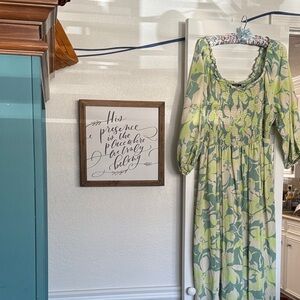 Torrid Green and Cream Maxi Dress